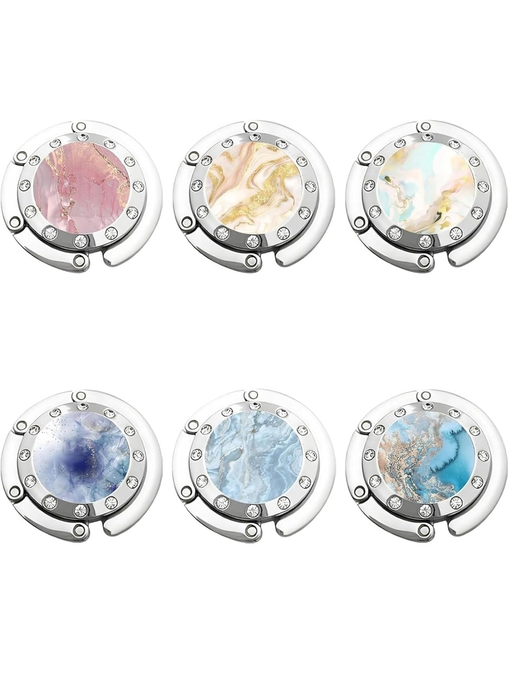 Handbag Purse Hook with Marble Accent - Random Color Marble